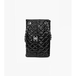 CHANEL Black Patent Classic Seasonal Bag C-A5337